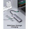 UGREEN    USB-C Hub 6in1, Silver 70411     HDMI,2xUSB-A,SD TF,USB-C PD – Bild 4