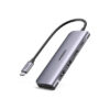 UGREEN    USB-C Hub 6in1, Silver 70411     HDMI,2xUSB-A,SD TF,USB-C PD