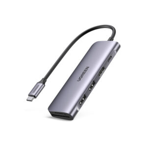 UGREEN    USB-C Hub 6in1, Silver 70411     HDMI,2xUSB-A,SD TF,USB-C PD