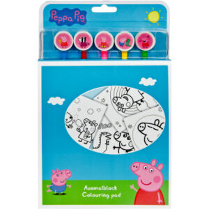 UNDERCOVA Ausmalblock m. 5 Buntstiften PIGP1300  Peppa Pig