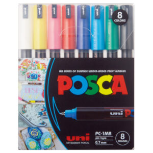 UNI-BALL  Fineliner Posca          0.7mm PC-1MR 8C 8 Farben ass.
