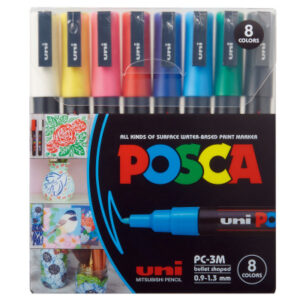 UNI-BALL  Marker Posca         0.9-1.3mm PC-3M 8C  8 Farben ass.