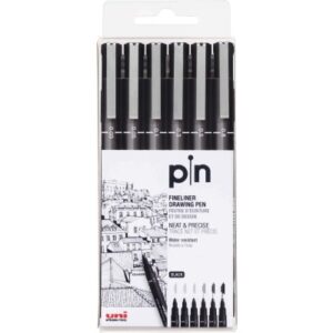 UNI-BALL  Fineliner Pin PIN-200/S schwarz                6 Stück