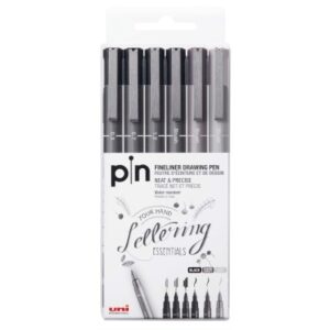 UNI-BALL  Fineliner Pin    0.3,0.7,1.2mm PIN200(S) schwarz, dunkelgrau, hellgrau