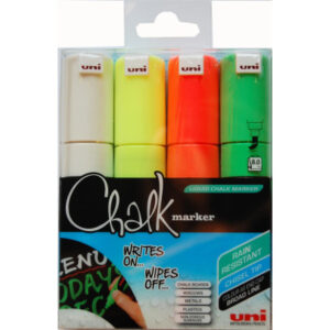 UNI-BALL  Chalk Marker               8mm PWE8M.4C. 4 Farben, Etui