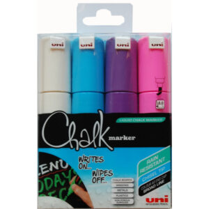 UNI-BALL  Chalk Marker               8mm PWE8M.4C. 4 Farben, Etui