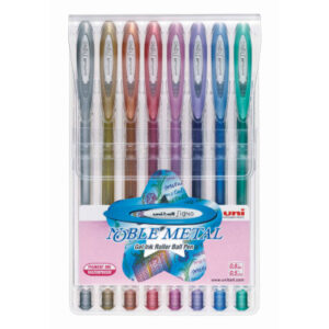 UNI-BALL  Signo Noble Metal        0.8mm UM-120NM. 8 Farben                  Etui