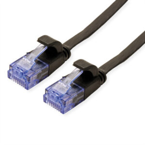 VALUE     Patchkabel flach, CAT.6a   UTP 21.99.082 Black, halogenfrei          1m