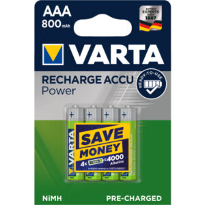 VARTA     Batterie Akku 567031014 AAA/HR03, 800 mAh, 4 Stück