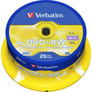 VERBATIM  DVD+RW  Spindle          4.7GB 43489     4x                      25 Pcs