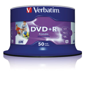 VERBATIM  DVD+R   Spindle          4.7GB 43512     1-16x   print wide      50 Pcs