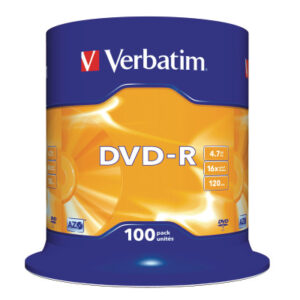 VERBATIM  DVD-R   Spindle          4.7GB 43549     1-16x                  100 Pcs