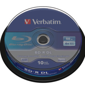 VERBATIM  BD-R    Spindle whi./blue 50GB 43746     6x      DL Scratchgrd+  10 Pcs