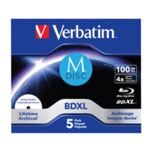 VERBATIM  BD-R   Jewel             100GB 43834     M-Disc IJ printable       5pcs