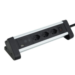 SCHOENENB ALU Tisch-Steckdosenleiste  3m 85.860.3A USB-C           silber/schwarz