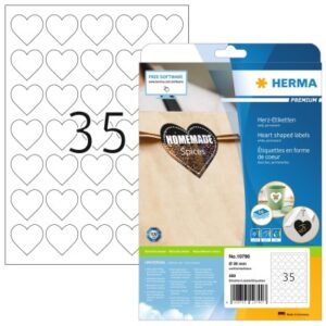 HERMA     Etiketten Premium         35mm 10790     herz, weiss          350 Stück