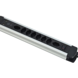 SCHOENENB ALU Steckdosenleiste        2m 85.870.8A USB-C           silber/schwarz
