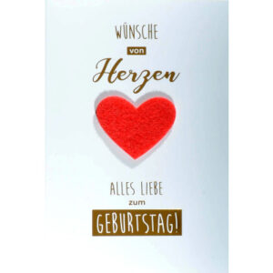 ABC       Geburtstagskarte     Herz Filz 016043500                             B6