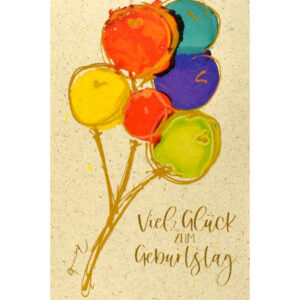 ABC       Geburtstagskarte   Grasspapier 091066200 Ballons                     B6
