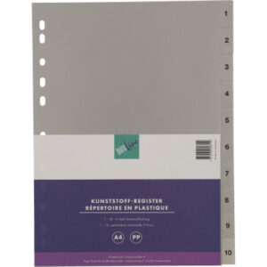 BÜROLINE  Register PP                 A4 40936     grau                      1-10