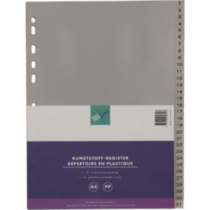 BÜROLINE  Register PP                 A4 40945     grau                      1-31