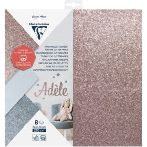 CLAIREFON Schneidepapier     30.5x30.5cm 95735C    glitter, 250g          6 Blatt
