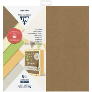 CLAIREFON Schneidepapier     30.5x30.5cm 95739C    einfarbig, 210g        5 Blatt
