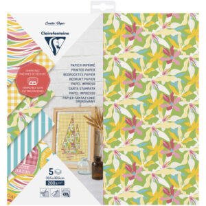 CLAIREFON Schneidepapier     30.5x30.5cm 95740C    bedruckt, 200g         5 Blatt