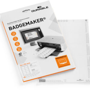 DURABLE   Etiketten Badgemaker 145502    weiss, 54x90mm     20Bl./10St.