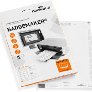 DURABLE   Etiketten Badgemaker 145602    weiss, 60x90mm     20Bl./8Stk.