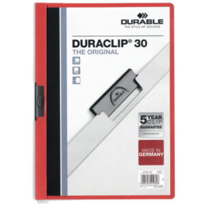 DURABLE   Klemmhefter DURACLIP 30 220003    für 30 Blatt A4            rot