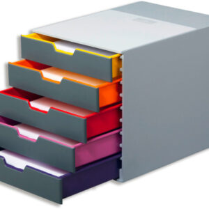 DURABLE   Schubladenbox Varicolor 5  -C4 760527    farbige Griffe, 5 Schubladen