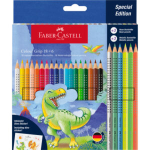 FABER-CA. Farbstifte Colour Grip 201546    Dino                18+6 Stück