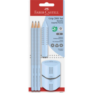 FABER-CA. Bleistift, Radierer, Spitzer B 580074    Grip Set 2001, sky blue