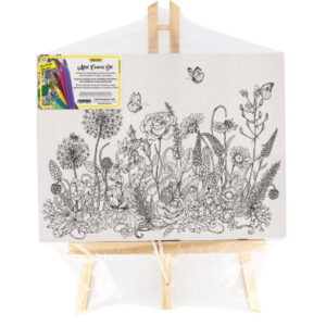 ONLINE    Artist Leinwand Set Flowers 61041/3   inkl.  6 Brushpens     30x23cm