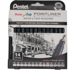 PENTEL    Fineliner Pigment     max. 3mm YS20P-14  POINTLINER, schwarz   14 Stück