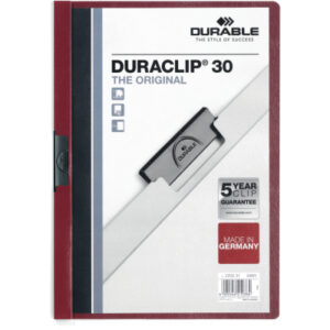 DURABLE   Klemmhefter DURACLIP 30 220031    für 30 Blatt A4      dunkelrot