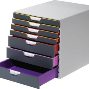 DURABLE   Schubladenbox Varicolor 7  -C4 760727    farbige Griffe, 7 Schubladen