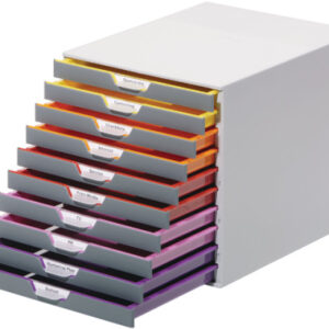 DURABLE   Schubladenbox Varicolor 10 -C4 761027    farbige Griffe, 10 Schubladen