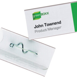 DURABLE   Namensschild mit Wellennadel 800619    transp.,PVC, 60x30mm  100 Stk.