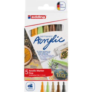 EDDING    Acrylmarker 5300         1-2mm 4-5300-5S Nature Set             5 Stück