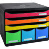 EXACOMPTA Schubladenbox Store-Box Maxi 306798D   schwarz/Regenbogen, 6 Schubl. – Bild 2
