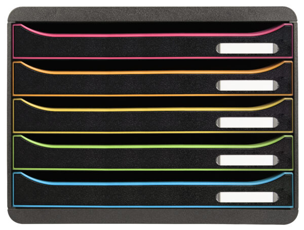 EXACOMPTA Schubladenbox Big-Box Plus 308914D   schwarz/Harlekin, 5 Schubl.