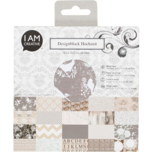 I AM CREA Design Papier Set 4088.1    Hochzeit 15.2x15.2cm, 40 Stk.