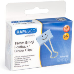 RAPESCO   Foldback Clip Emoji       19mm 1350      hellblau              20 Stück