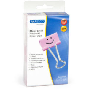RAPESCO   Foldback Clip Emoji       32mm 1352      rosa                  20 Stück