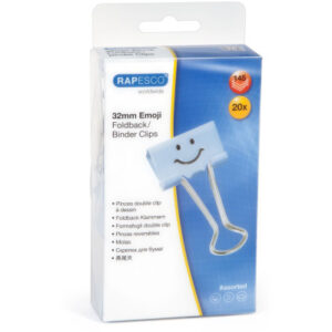 RAPESCO   Foldback Clip Emoji       32mm 1353      hellblau              20 Stück