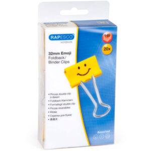 RAPESCO   Foldback Clip Emoji       32mm 1354      gelb                  20 Stück