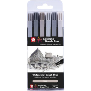 SAKURA    Brush Pen Koi Colouring Set XBR6A     Urban                  6 Stück