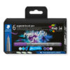 STAEDTLER Fasermaler mit Pinselspitze 371 C6-2  pigment pen 376        6er Set